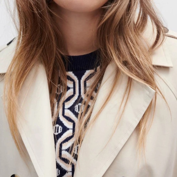 Maje Trench coat with smocking at the back MSRP $565 - Picture 9 of 13